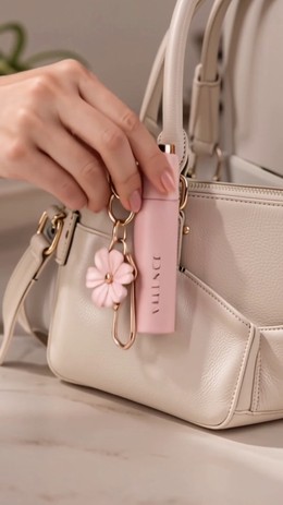 Perfume attached to a handbag in the video